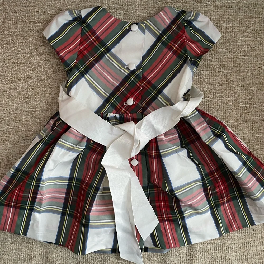 Ralph Lauren Baby Plaid Holiday Christmas Dress with Bow 6 Months